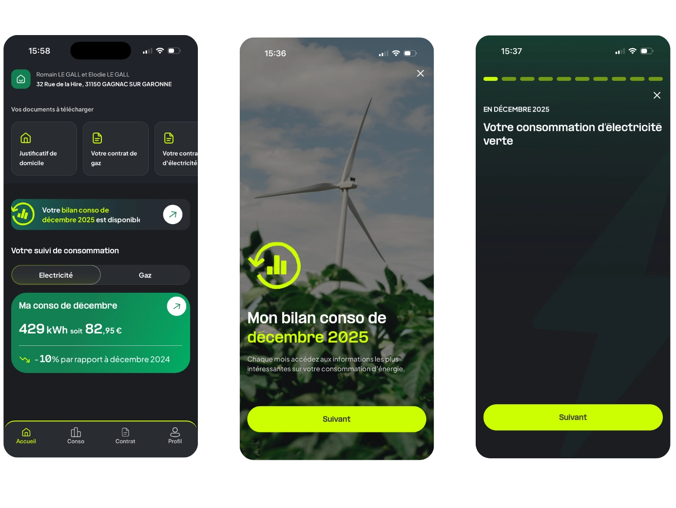 bilan consommation mensuel