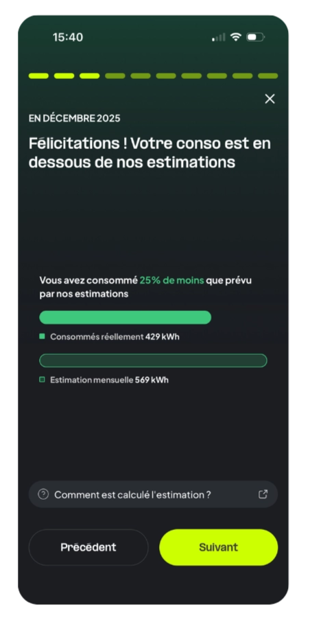bilan consommation mensuel